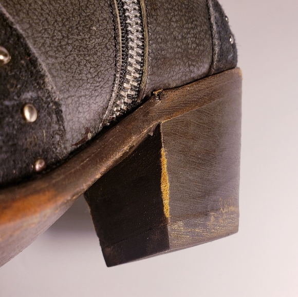 Corral Black Suede & Leather Studded Booties - Picture 9 of 10